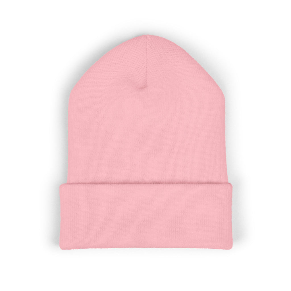 Embroidered Geometric Logo Beanie — Cuffed Winter Hat