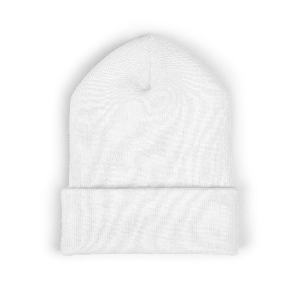 Embroidered Geometric Logo Beanie — Cuffed Winter Hat
