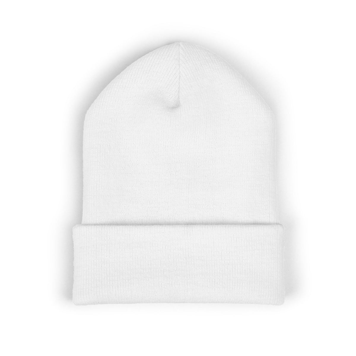 Embroidered Geometric Logo Beanie — Cuffed Winter Hat