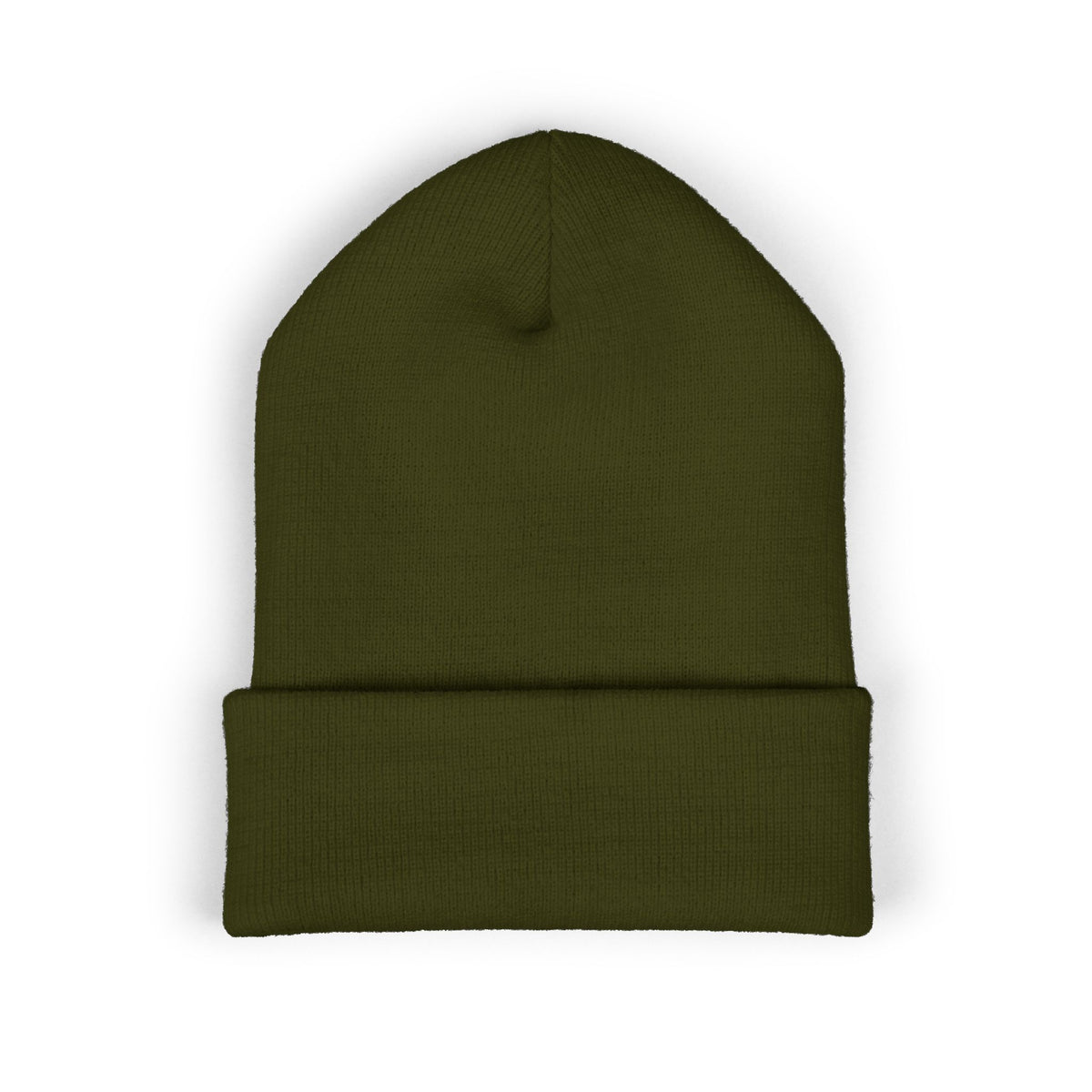 Embroidered Geometric Logo Beanie — Cuffed Winter Hat