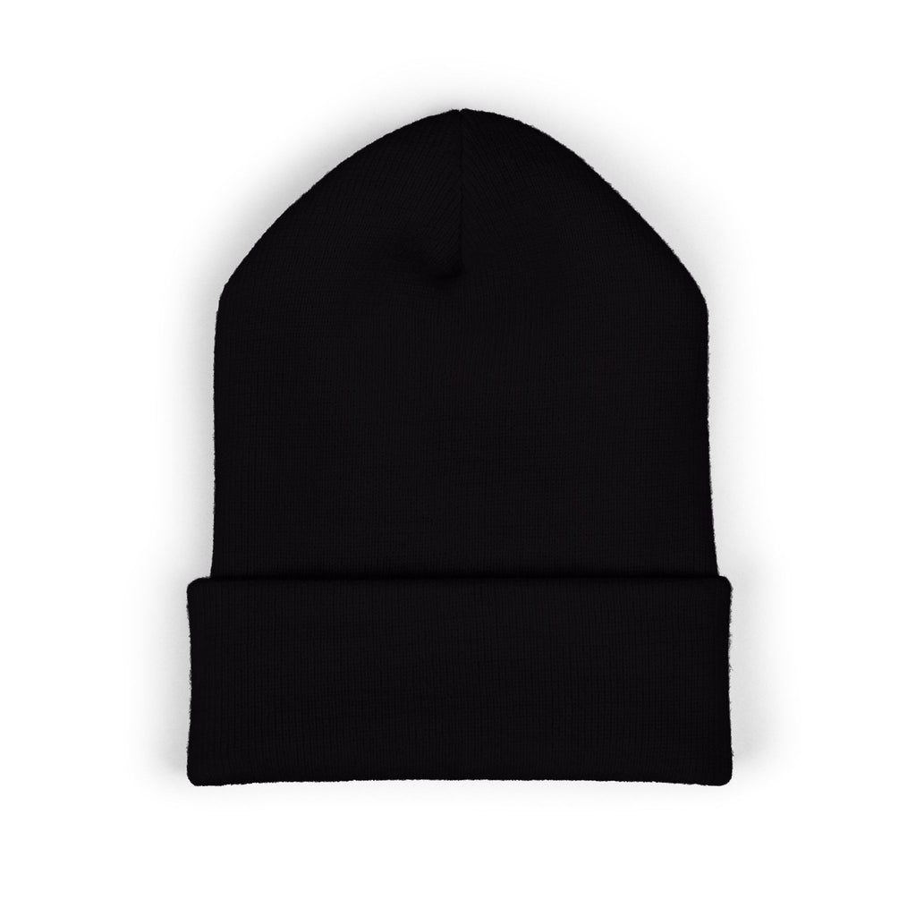 Embroidered Geometric Logo Beanie — Cuffed Winter Hat