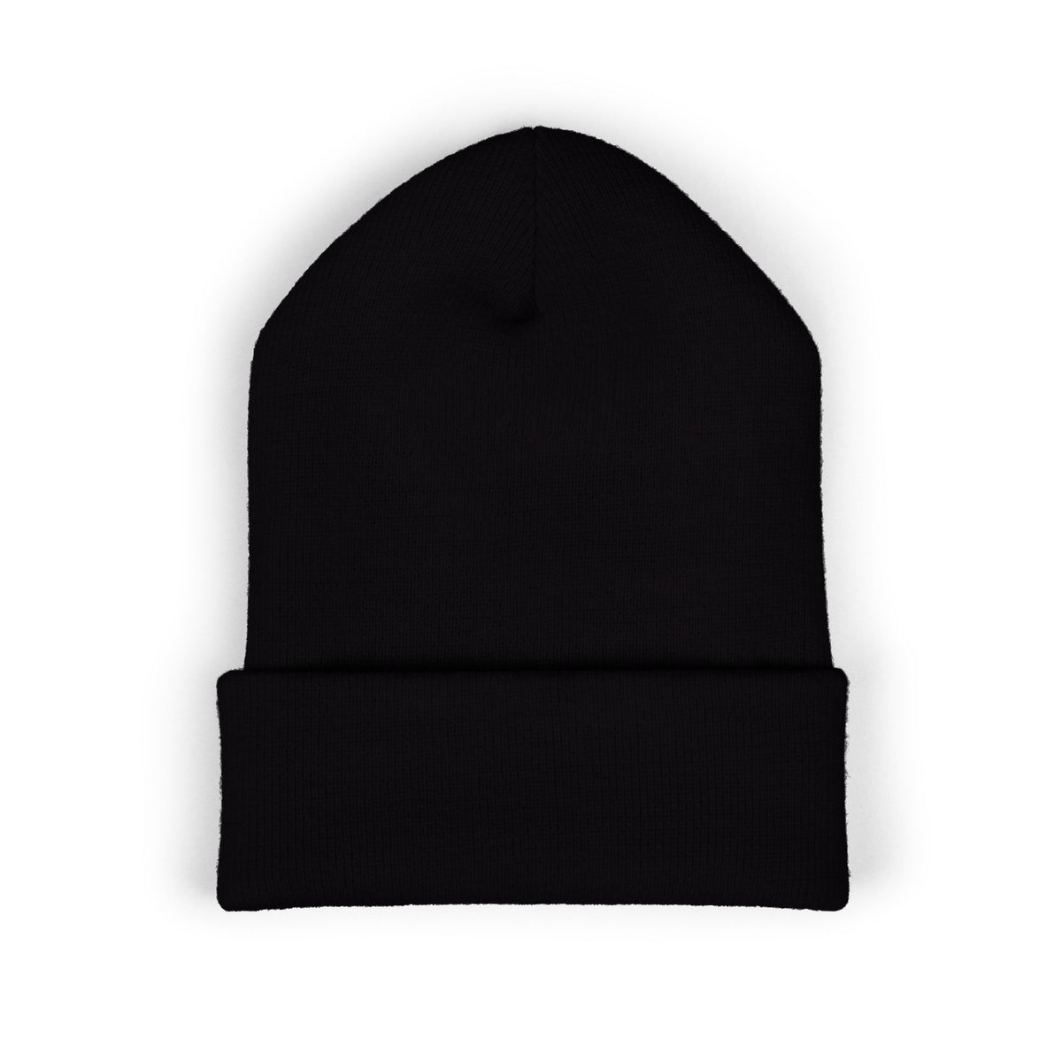 Embroidered Geometric Logo Beanie — Cuffed Winter Hat