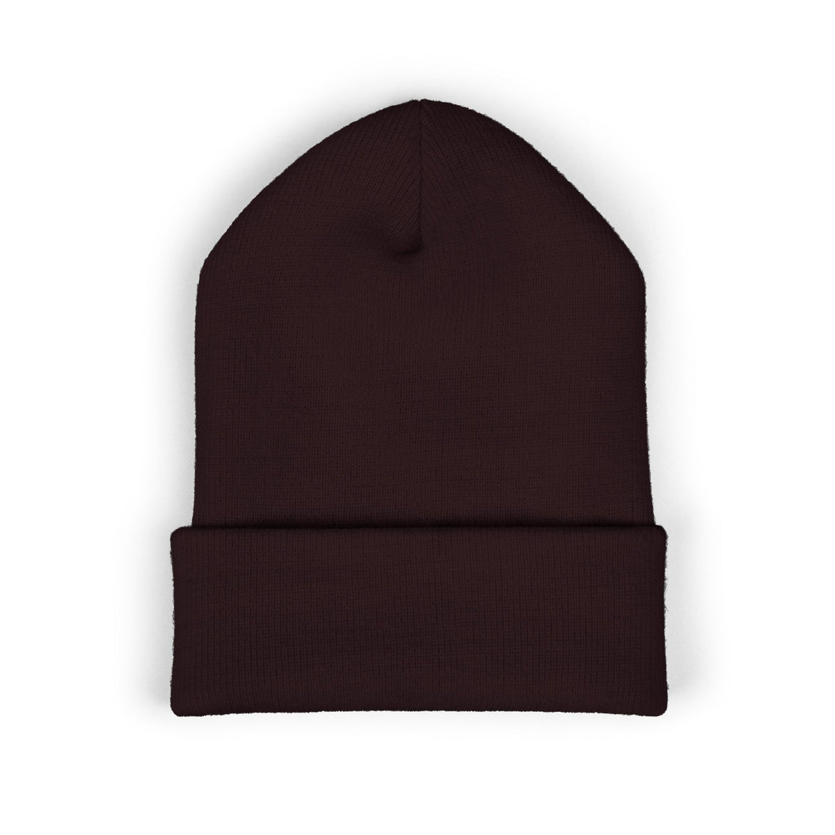 Embroidered Geometric Logo Beanie — Cuffed Winter Hat