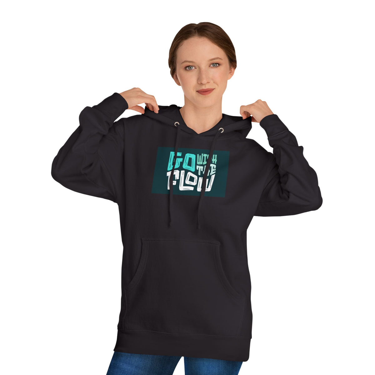 Go With The Flow Hoodie – Graphic Relaxed-Fit Pullover- Lane Seven LS 14001