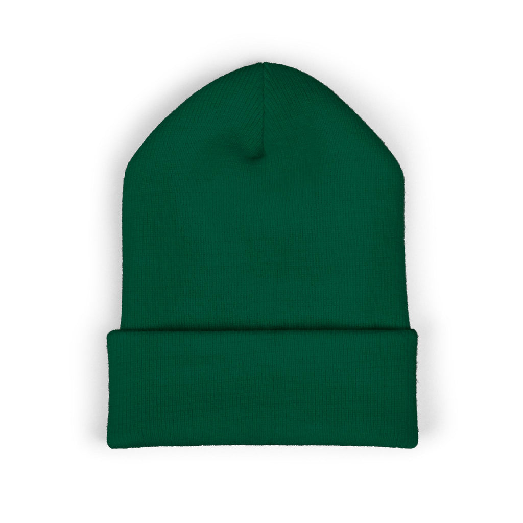 Embroidered Geometric Logo Beanie — Cuffed Winter Hat