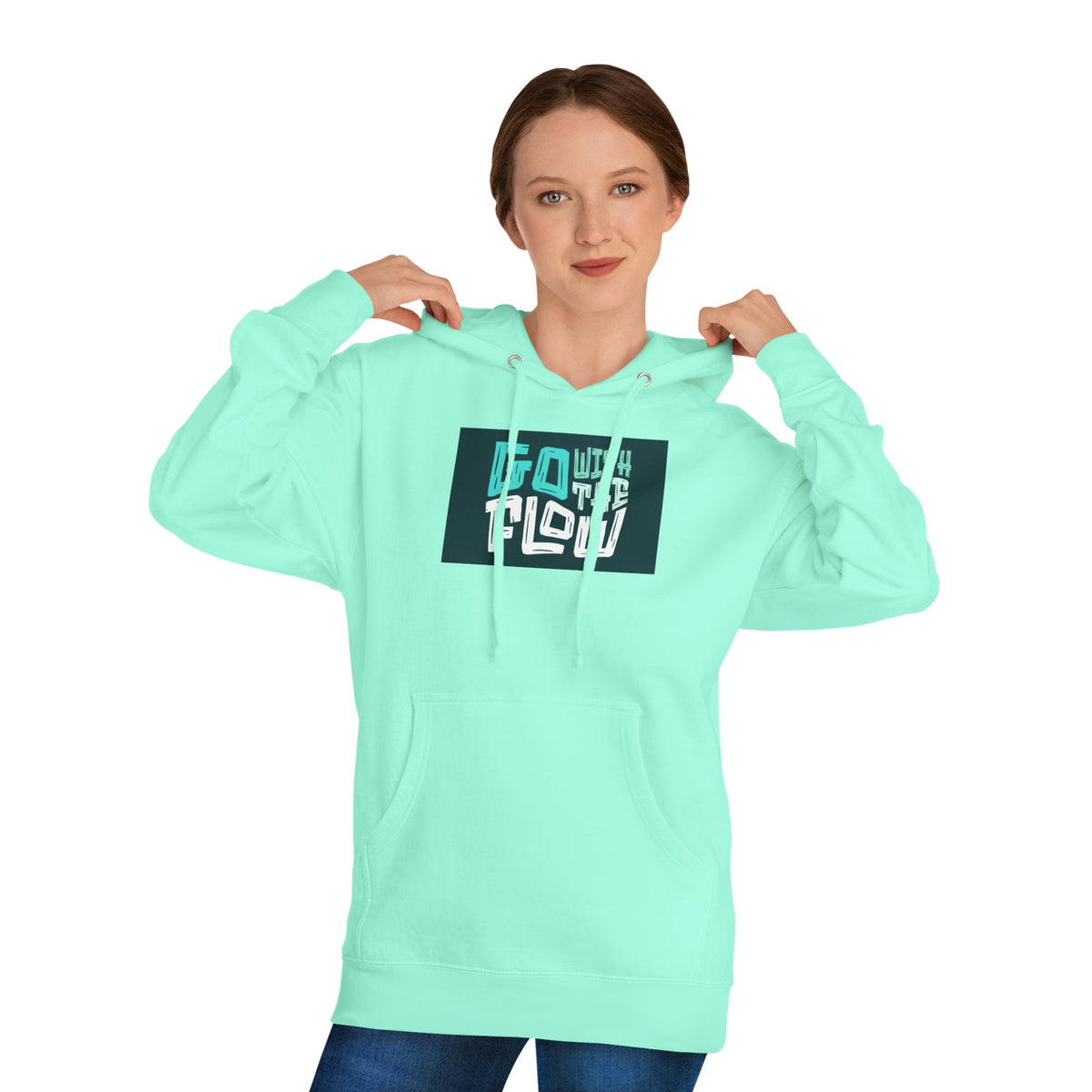 Go With The Flow Hoodie – Graphic Relaxed-Fit Pullover- Lane Seven LS 14001